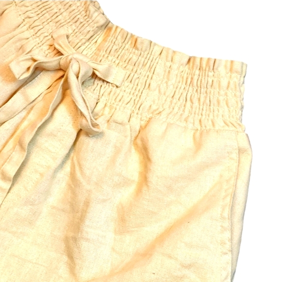 🎁Love Tree Ivory Linen Drawstring PaperBag Shorts & SHEIN Leopard print tank- S - Picture 8 of 16